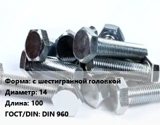 Болт с шестигранной головкой 14х100 DIN 960
